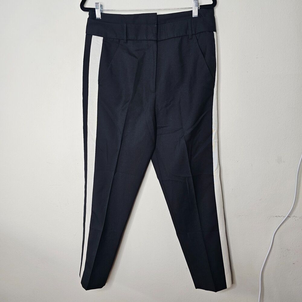 Karl Lagerfeld Black With White Stripe High Waist Tailored Pants FR40 IT44 L